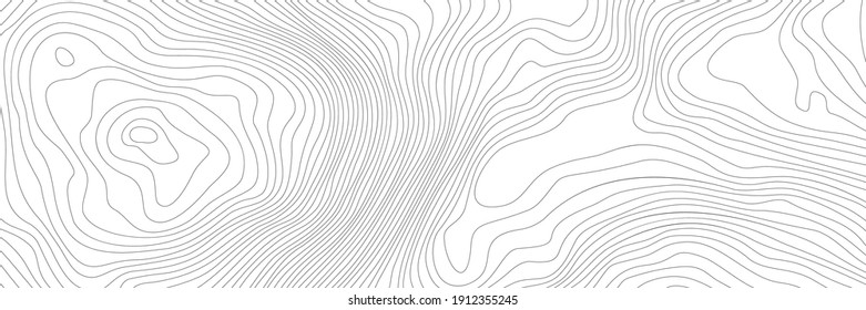 The stylized height of the topographic contour in lines and contours. The concept of a conditional geography scheme and the terrain path. Ultra wide size. Vector illustration. svg