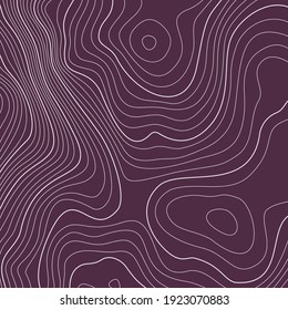 The stylized height of the topographic contour in lines and contours. Marine watershed. The concept of a conditional geography scheme and the water path. Vector illustration.