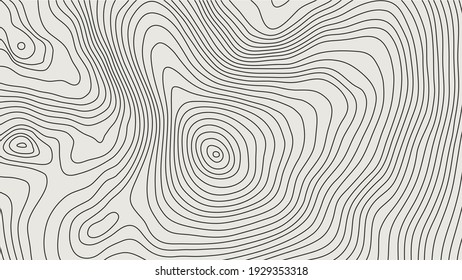 The stylized height of the topographic contour in lines and contours. The concept of a conditional geography scheme and the terrain path. Vector illustration.