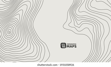 The stylized height of the topographic contour in lines and contours. The concept of a conditional geography scheme and the terrain path. Vector illustration. - Shutterstock ID 1931058926