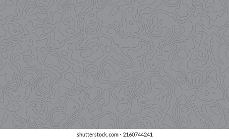 Altura estilizada del contorno topográfico en líneas y contornos. El concepto de un esquema geográfico condicional y el camino del terreno. Ilustración vectorial.
