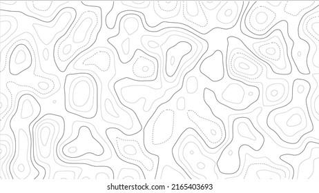 The stylized height of the topographic contour in lines and contours. The concept of a conditional geography scheme and the terrain path. Vector illustration.