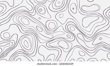 The stylized height of the topographic contour in lines. Stroke calligraphy. Ballpoint pen.
 The concept of a conditional geography scheme and the terrain path.  Modern Style. Vector illustration.