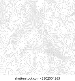 The stylized height of the topographic contour in lines and contours. Сoncept of a conditional geography scheme and the terrain path. Black stroke on white background. 1x1 size. Vector illustration.