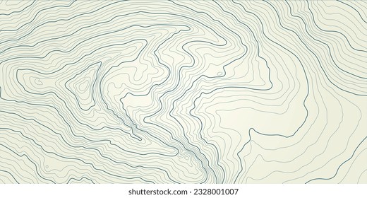 The stylized height of the topographic contour in lines and contours. The concept of a conditional geography scheme and the terrain path. Vector illustration.