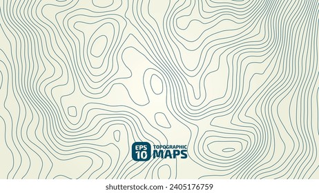 Altura estilizada del contorno topográfico en líneas y contornos. El concepto de un esquema geográfico condicional y el camino del terreno. Ilustración vectorial.