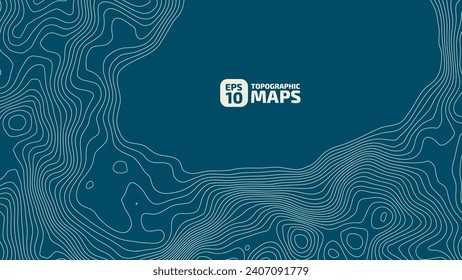 The stylized height of the topographic contour in lines and contours. The concept of a conditional geography scheme and the terrain path. Vector illustration