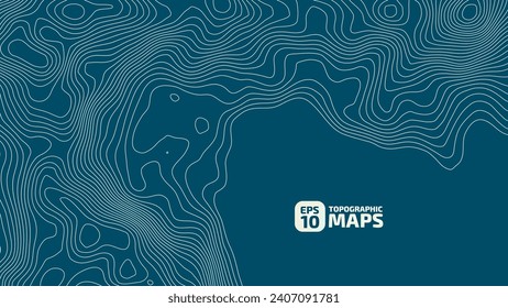 The stylized height of the topographic contour in lines and contours. The concept of a conditional geography scheme and the terrain path. Vector illustration