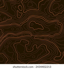 The stylized height of the topographic contour in lines and contours. The concept of a conditional geography scheme and the terrain path. 1x1 ratio size side. Vector illustration.