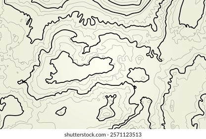 The stylized height of the topographic contour in lines and contours. The concept of a conditional geography scheme and the terrain path. Vector illustration.