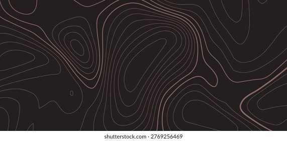 The stylized height of the topographic contour in lines and contours. The concept of a conditional geography scheme and the terrain path. Ultra wide size. Gray on green colors. Eps 10 

