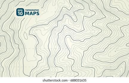 The stylized height of the topographic contour in lines and contours. The concept of a conditional geography scheme and the terrain path. Vector illustration