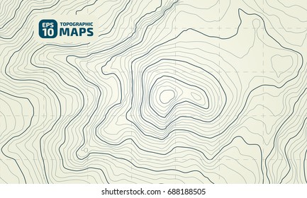 The stylized height of the topographic contour in lines and contours. The concept of a conditional geography scheme and the terrain path. Vector illustration. - Shutterstock ID 688188505