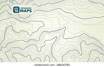 The stylized height of the topographic contour in lines and contours. The concept of a conditional geography scheme and the terrain path. Vector illustration