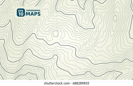The stylized height of the topographic contour in lines and contours. The concept of a conditional geography scheme and the terrain path. Vector illustration