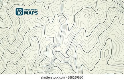 The stylized height of the topographic contour in lines and contours. The concept of a conditional geography scheme and the terrain path. Vector illustration