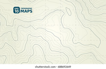 The stylized height of the topographic contour in lines and contours. The concept of a conditional geography scheme and the terrain path. Vector illustration