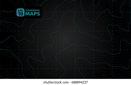The stylized height of the topographic contour in lines and contours. The concept of a conditional geography scheme and the terrain path. Vector illustration