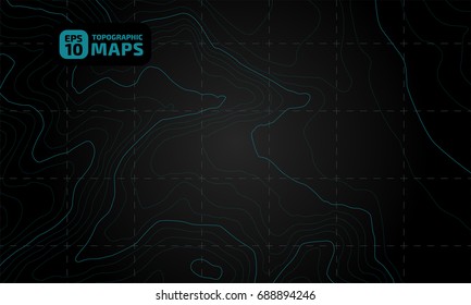The stylized height of the topographic contour in lines and contours. The concept of a conditional geography scheme and the terrain path. Vector illustration