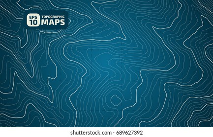 The stylized height of the topographic contour in lines and contours. The concept of a conditional geography scheme and the terrain path. Vector illustration