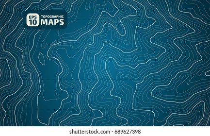 The stylized height of the topographic contour in lines and contours. The concept of a conditional geography scheme and the terrain path. Vector illustration