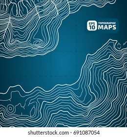 The stylized height of the topographic contour in lines and contours. The concept of a conditional geography scheme and the terrain path. Vector illustration