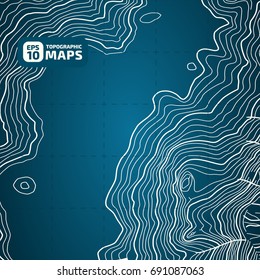 The stylized height of the topographic contour in lines and contours. The concept of a conditional geography scheme and the terrain path. Vector illustration