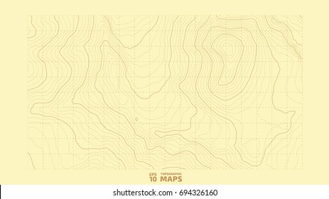 The stylized height of the topographic contour in lines and contours. The concept of a conditional geography scheme and the terrain path. Vector illustration