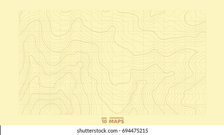 The stylized height of the topographic contour in lines and contours. The concept of a conditional geography scheme and the terrain path. Vector illustration