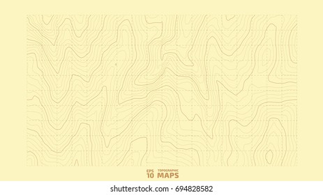 The stylized height of the topographic contour in lines and contours. The concept of a conditional geography scheme and the terrain path. Vector illustration