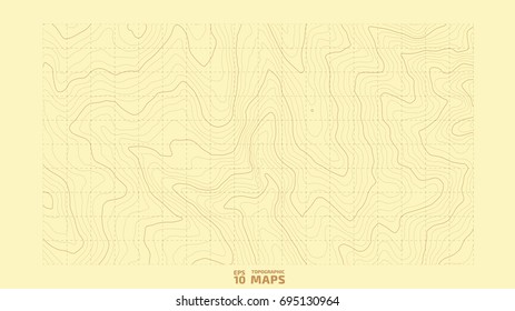 The stylized height of the topographic contour in lines and contours. The concept of a conditional geography scheme and the terrain path. Vector illustration