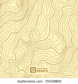 The stylized height of the topographic contour in lines and contours. Yellow Background. The concept of a conditional geography scheme and the terran ipath. Vector illustration