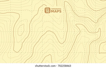 The stylized height of the topographic contour in lines and contours. The concept of a conditional geography scheme and the terrain path. Vector illustration