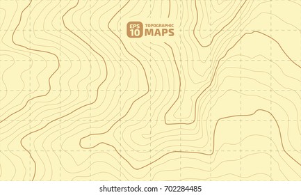 The stylized height of the topographic contour in lines and contours. The concept of a conditional geography scheme and the terrain path. Vector illustration
