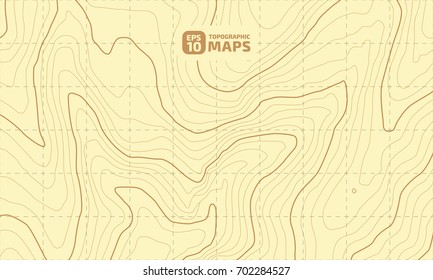 The stylized height of the topographic contour in lines and contours. The concept of a conditional geography scheme and the terrain path. Vector illustration
