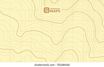 The stylized height of the topographic contour in lines and contours. The concept of a conditional geography scheme and the terrain path. Vector illustration