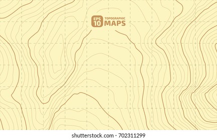 The stylized height of the topographic contour in lines and contours. The concept of a conditional geography scheme and the terrain path. Vector illustration