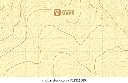 The stylized height of the topographic contour in lines and contours. The concept of a conditional geography scheme and the terrain path. Vector illustration