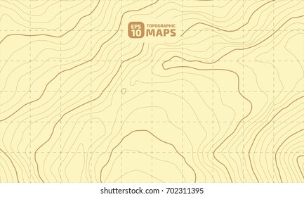 The stylized height of the topographic contour in lines and contours. The concept of a conditional geography scheme and the terrain path. Vector illustration