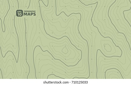 The stylized height of the topographic contour in lines and contours. The concept of a conditional geography scheme and the terrain path. Vector illustration.