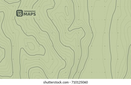 The stylized height of the topographic contour in lines and contours. The concept of a conditional geography scheme and the terrain path. Vector illustration.