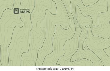 The stylized height of the topographic contour in lines and contours. The concept of a conditional geography scheme and the terrain path. Vector illustration.