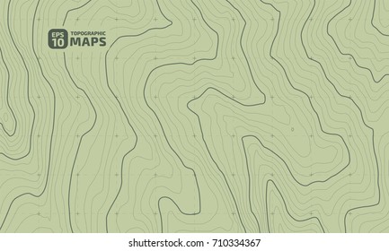 The stylized height of the topographic contour in lines and contours. The concept of a conditional geography scheme and the terrain path. Vector illustration.