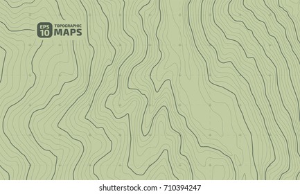 The stylized height of the topographic contour in lines and contours. The concept of a conditional geography scheme and the terrain path. Vector illustration