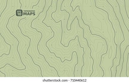 The stylized height of the topographic contour in lines and contours. The concept of a conditional geography scheme and the terrain path. Vector illustration.