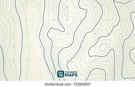 The stylized height of the topographic contour in lines and contours. The concept of a conditional geography scheme and the terrain path. Vector illustration.
