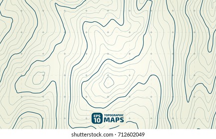 The stylized height of the topographic contour in lines and contours. The concept of a conditional geography scheme and the terrain path. Vector illustration.