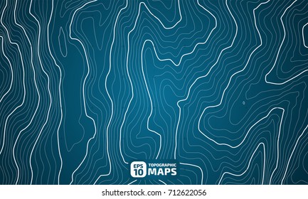 The stylized height of the topographic contour in lines and contours. The concept of a conditional geography scheme and the terrain path. Vector illustration.