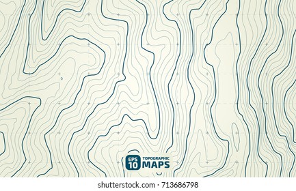 The stylized height of the topographic contour in lines and contours. The concept of a conditional geography scheme and the terrain path. Vector illustration.