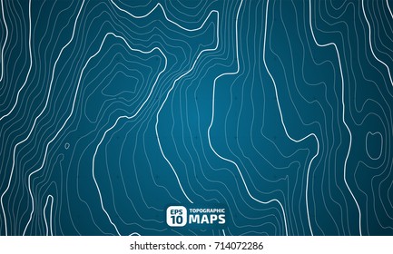 The stylized height of the topographic contour in lines and contours. The concept of a conditional geography scheme and the terrain path. Vector illustration.